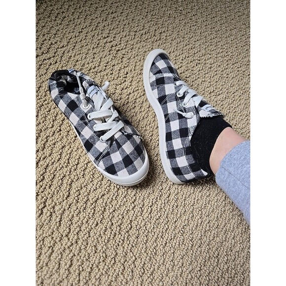 Tommy Bahama Womens Size 7 Canvas Memory Foam Casual Shoe Black Cream Preloved - Picture 15 of 16